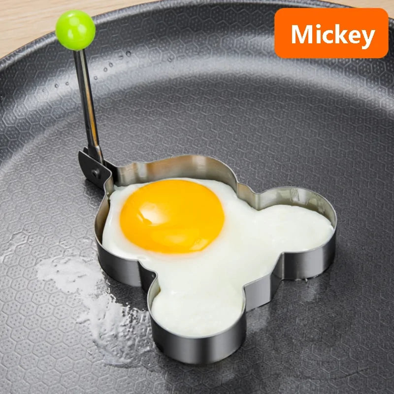 Universal Stainless Steel 5-Style Egg Shaper: Pancake, Omelette, and Mold Rings for Frying and Cooking