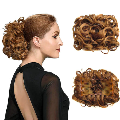 Universal Short Curls Extension Bun