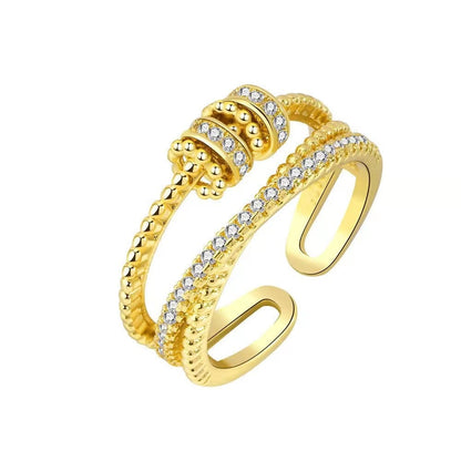 Turnable Anxiety Rings with Beads for Stress Relief