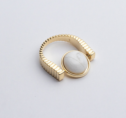 Natural Stone Fidget Spinner Rings for Stress Relief