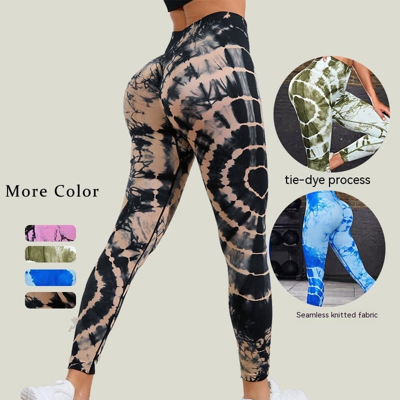 Tie-Dye High Waist Yoga Tights with Hip Lift