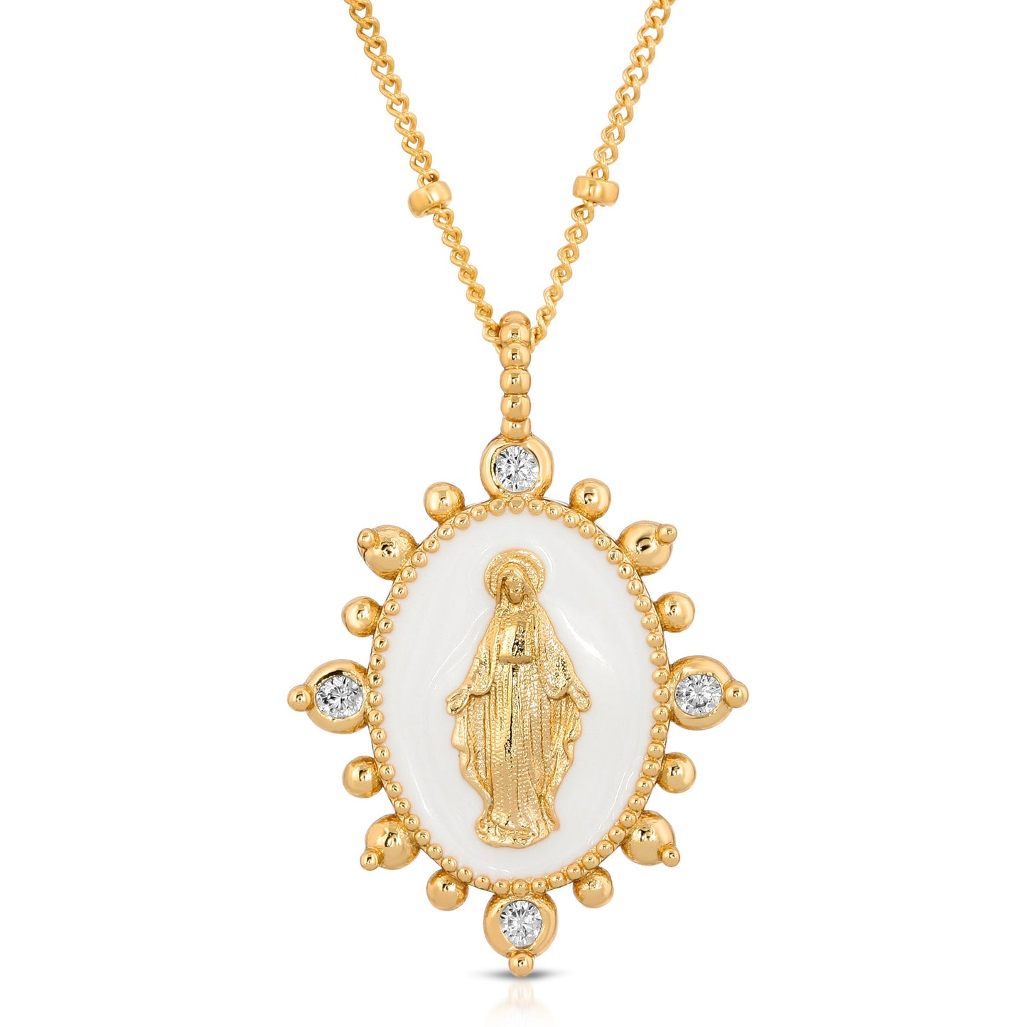 Lady Lourdes Pendant - White
