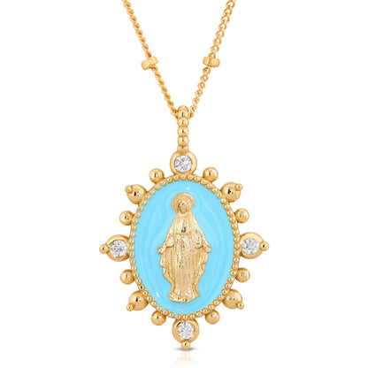 Lady Lourdes Pendant - Aqua