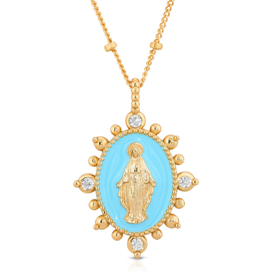Lady Lourdes Pendant - Aqua
