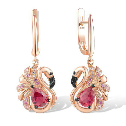 Sterling Silver Flamingo Drop Earrings