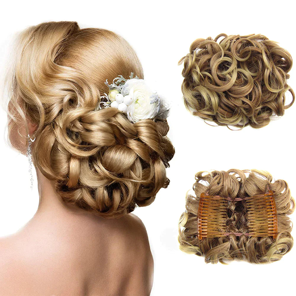 Universal Short Curls Extension Bun