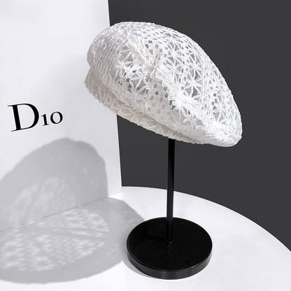 Fashionable Women's Woven Hollow Beret Hat