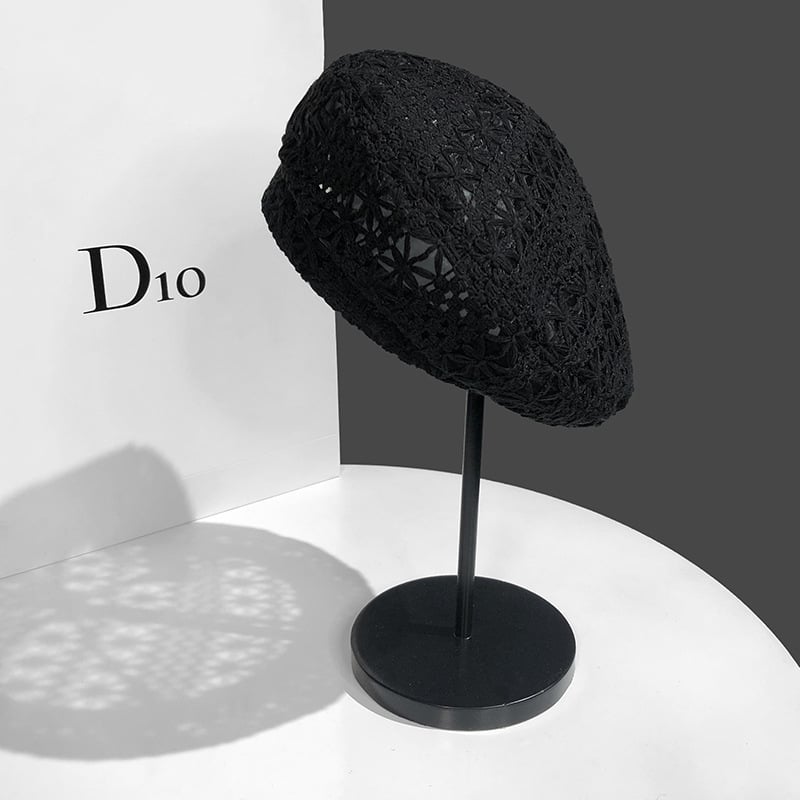 Fashionable Women's Woven Hollow Beret Hat
