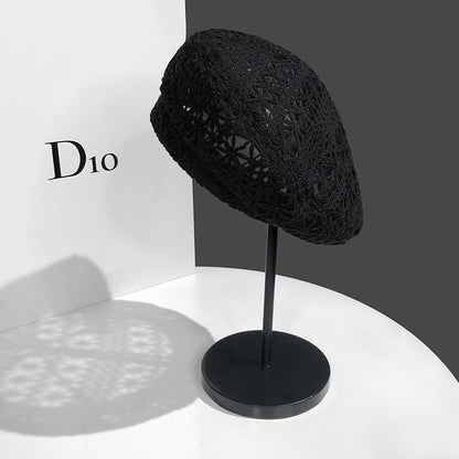 Fashionable Women's Woven Hollow Beret Hat