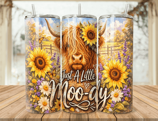 Just A Little Moo-dy Cow 20oz Tumbler | Farmhouse Cow Gift
