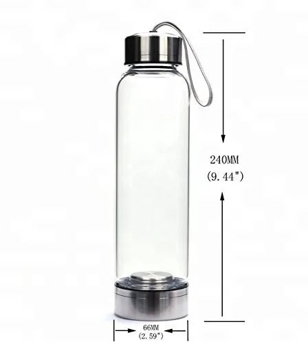 500ML Crystal Water Bottle Glass - Crystals Only