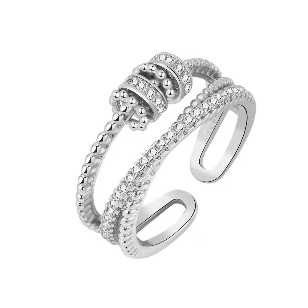 Turnable Anxiety Rings with Beads for Stress Relief