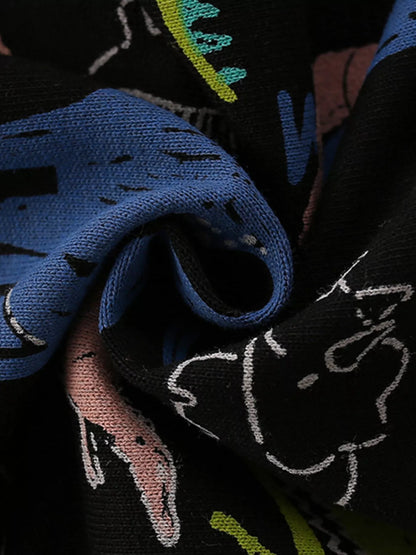 Boys and Toddler Boys Dinosaur Print Crew Neck Sweatshirt