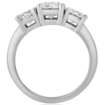 3 CTW AGI Certified Lab Grown Diamond (G-VS) Three Stone Engagement Ring in of 14K Gold