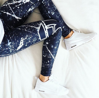 High-Waisted Quick-Dry Yoga Leggings with Print
