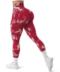 Women's High Waist Seamless Tie-Dye Yoga Tights
