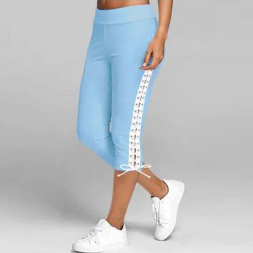 Slim-Fit Multicolor Track Pants with Eyelet Straps