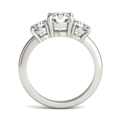 3 CTW AGI Certified Lab Grown Diamond (G-VS) Three Stone Engagement Ring in of 14K Gold