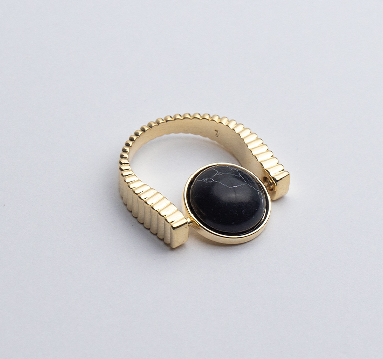 Natural Stone Fidget Spinner Rings for Stress Relief