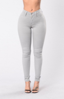 Light Blue High Waist Stretch Denim Skinny Jeans for Women