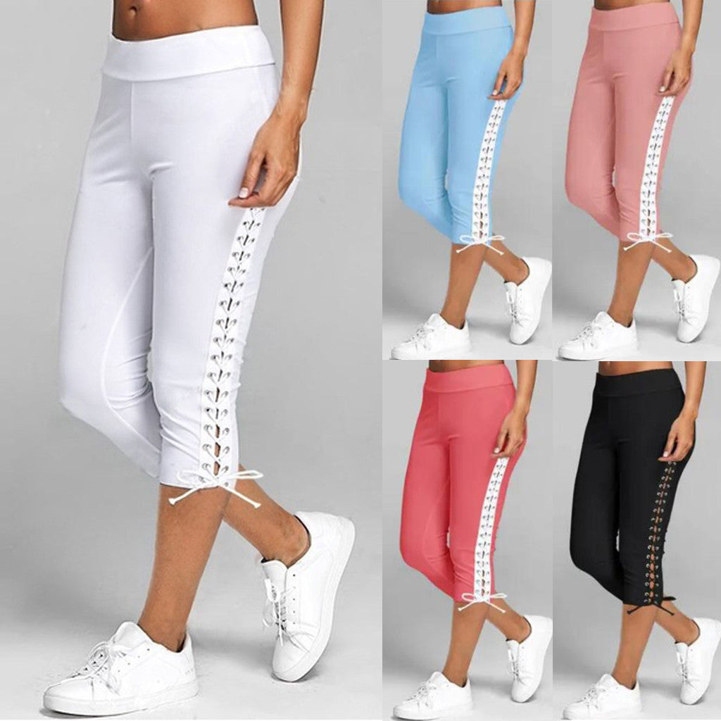 Slim-Fit Multicolor Track Pants with Eyelet Straps