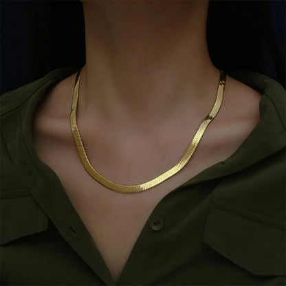 24K Gold Blade Snakebone Necklace