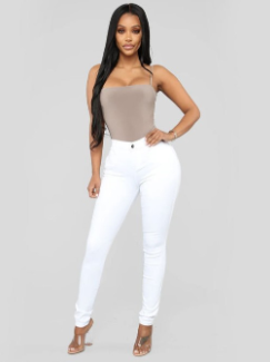 Light Blue High Waist Stretch Denim Skinny Jeans for Women