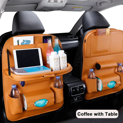 Car Seat Back Organizer with Foldable Table Tray