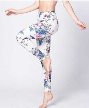 Women's Quick-Dry Yoga Pants with Print and Stretch Fit