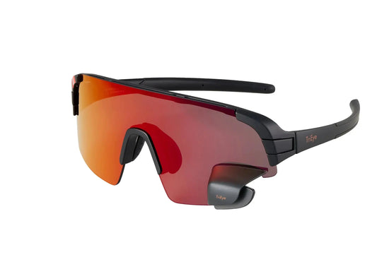 TriEye Cycling Glasses - Cycling Glasses with Rear-view Mirror - Cycling Sunglasses for Men & Women - Sports Sunglasses Cycling Goggles UV-400 - Durable Bicycle Glasses (Red)