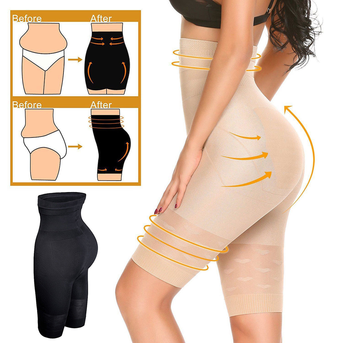 Seamless High-Waist Shaping Control Briefs (Five-Point)