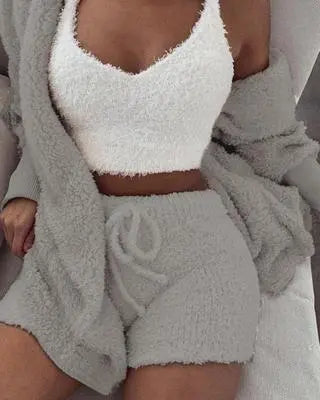 3pcs Womens Clothing Pajama Set