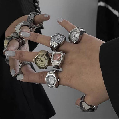 Vintage Couple Watches with Simple Ring Design