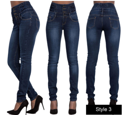 High-Waisted Skinny Jeans for Autumn and Winter