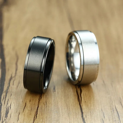 Classic Stainless Steel Spinner Ring for Stress Relief