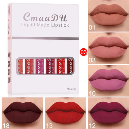 6 Boxes Of Matte Non-stick Waterproof Lipstick