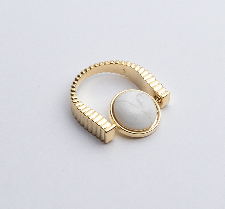 Natural Stone Fidget Spinner Rings for Stress Relief