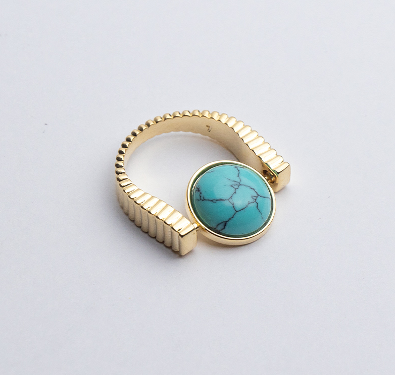 Natural Stone Fidget Spinner Rings for Stress Relief