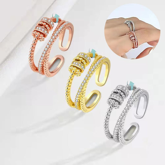 Turnable Anxiety Rings with Beads for Stress Relief