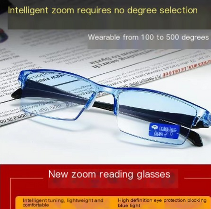 Smart Adjustable Reading Glasses with Anti-Blue Light