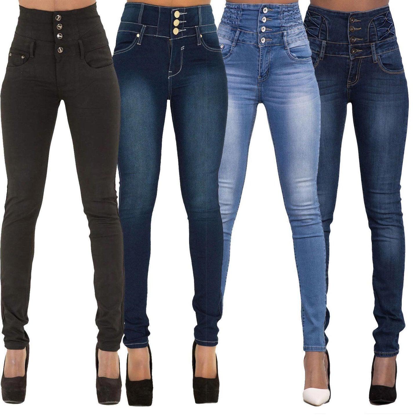 High-Waisted Skinny Jeans for Autumn and Winter