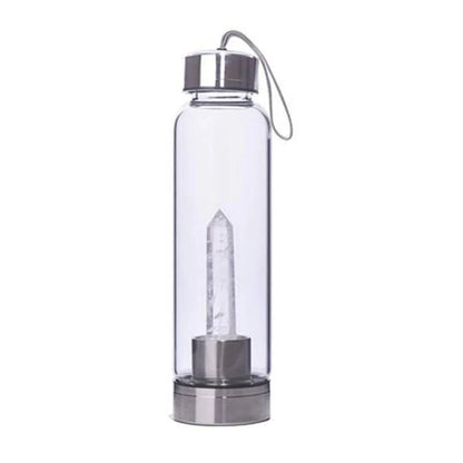 500ML Crystal Water Bottle Glass - Crystals Only