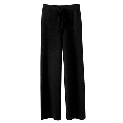 Vintage Casual Knitted Wide Leg Pants