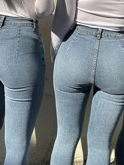 Light Blue High Rise Skinny Jeans for Women