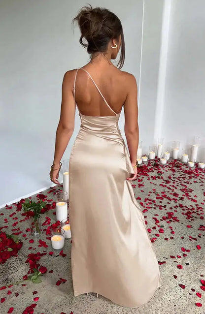 Universal Satin One-Shoulder Sexy Prom Dresses