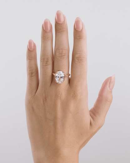 Sterling Silver Oval Cut CZ Cocktail Ring