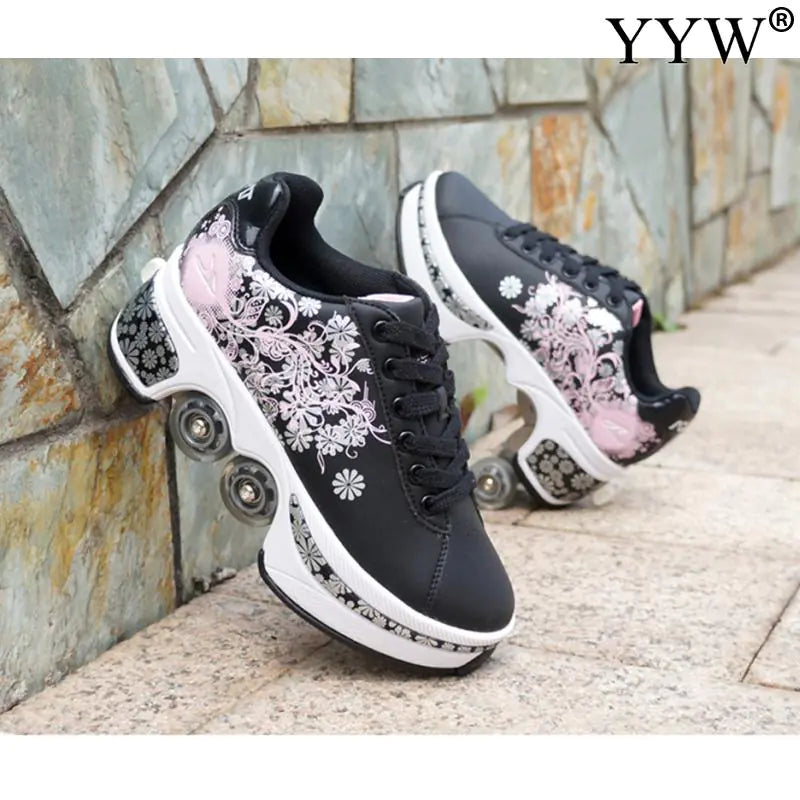 Casual Sneakers Walk Roller Skates