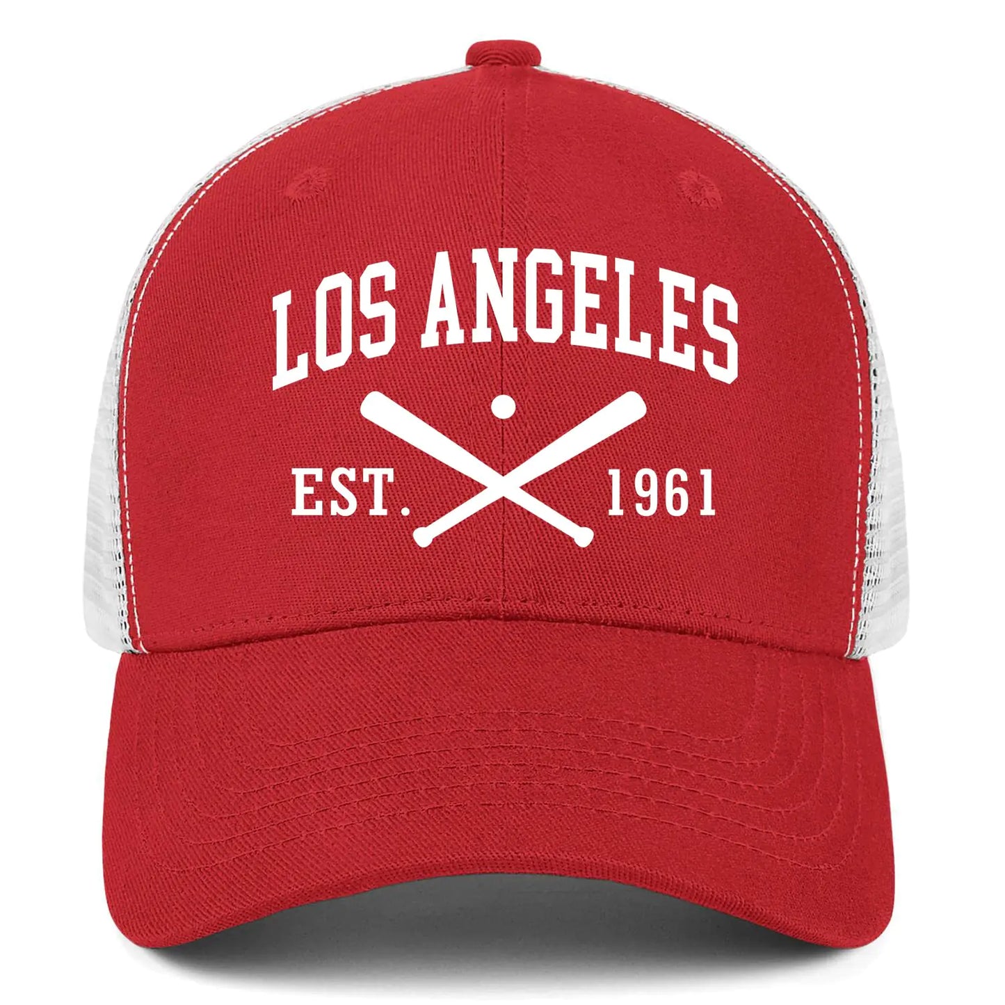 Los Angeles Hat Men Women Embroidered Baseball Cap Mesh Snapback Trucker Hat Adjustable Snapback Youth Golf Hats Red Apparel Gifts