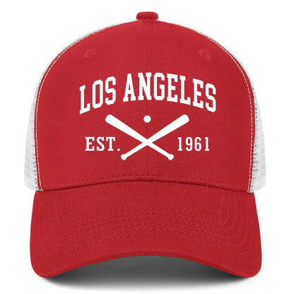 Los Angeles Hat Men Women Embroidered Baseball Cap Mesh Snapback Trucker Hat Adjustable Snapback Youth Golf Hats Red Apparel Gifts