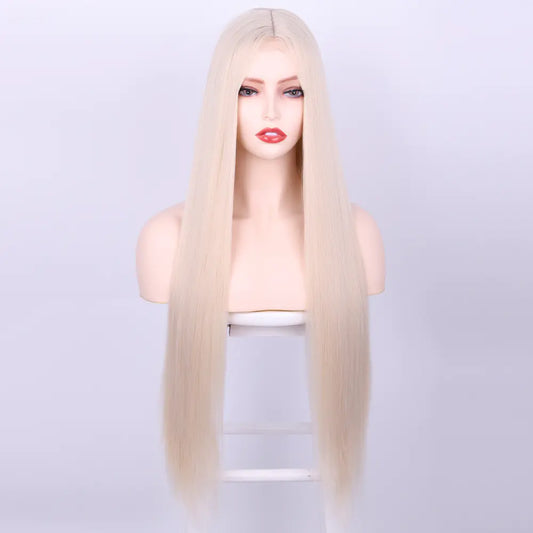 Front Lace Long Straight Hair Synthetic Wig